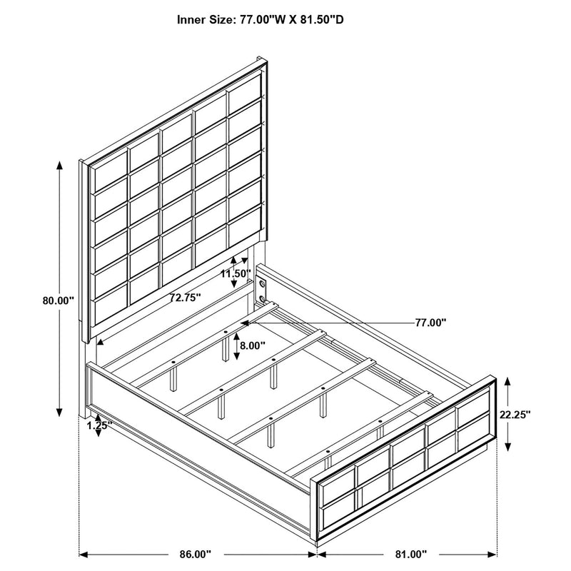 Durango 5-piece Eastern King Bedroom Set Smoked Peppercorn - 223261KE-S5