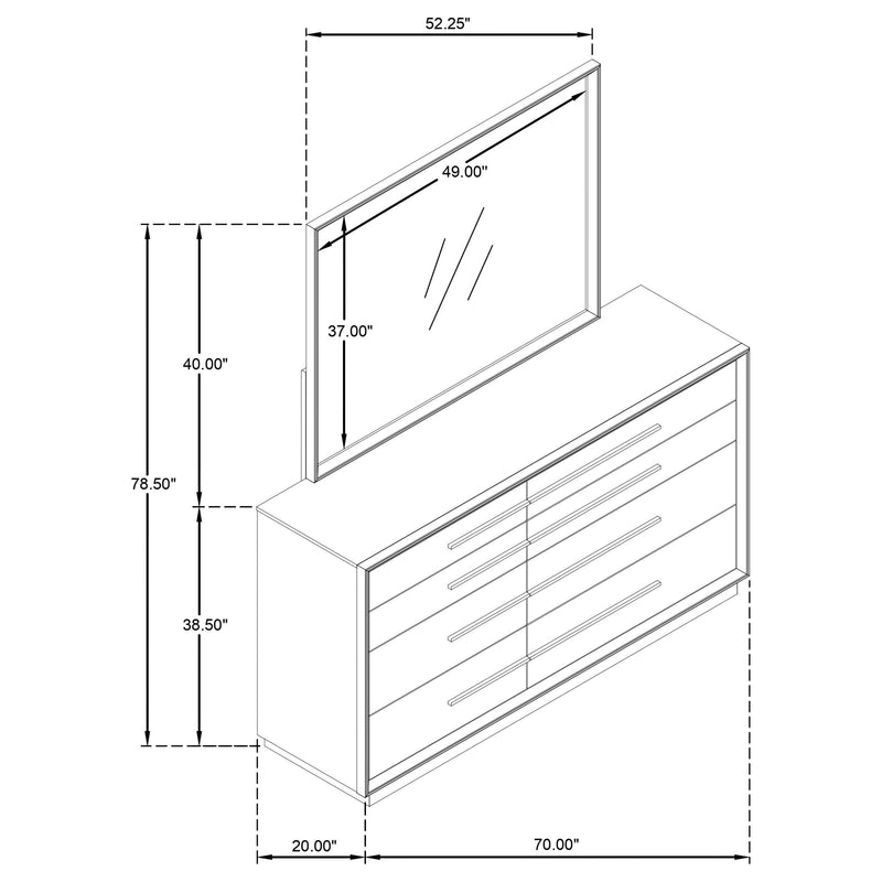 Durango 8-drawer Dresser and Mirror Taupe Oak - 223273M