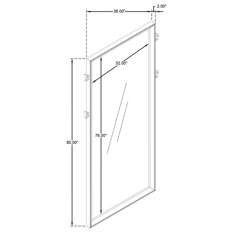 Durango 80-inch Standing Floor Mirror Washed Oak - 223280