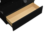 Ella Black Narrow Tall Mirror With Drawer And Speaker - ELLA-BLACK-NARROW TALL MR W/ DWR & SPEAKER