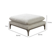 Dylan Ivory Linen 3 - Piece Curved 126" Sectional with Ottoman - Lara FurnitureSectional