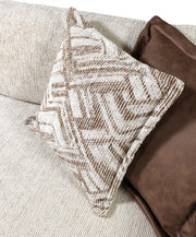Dylan Ivory Linen 3 - Piece Curved 126" Sectional with Ottoman - Lara FurnitureSectional