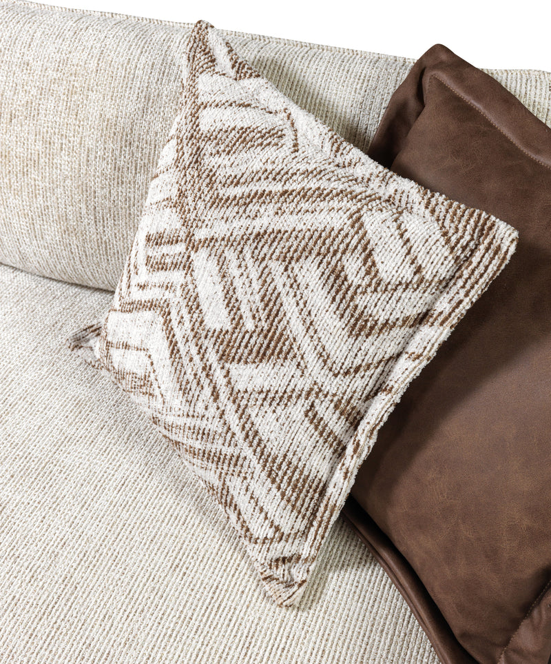 Dylan Ivory Linen 3 - Piece Curved 126" Sectional with Ottoman - Lara FurnitureSectional