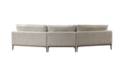 Dylan Ivory Linen 3 - Piece Curved 126" Sectional with Ottoman - Lara FurnitureSectional