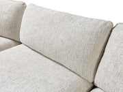 Dylan Ivory Linen 3 - Piece Curved 126" Sectional with Ottoman - Lara FurnitureSectional