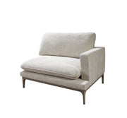 Dylan Ivory Linen 3 - Piece Curved 126" Sectional with Ottoman - Lara FurnitureSectional