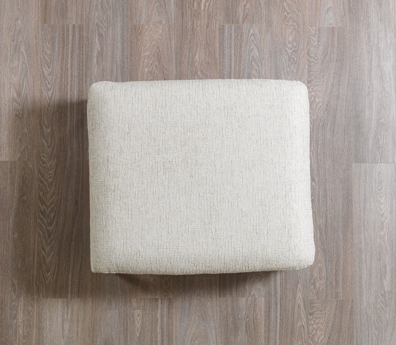 Dylan Ivory Linen 3 - Piece Curved 126" Sectional with Ottoman - Lara FurnitureSectional