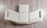Dylan Ivory Linen 3 - Piece Curved 126" Sectional with Ottoman - Lara FurnitureSectional