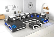 E - 18 Black & White Sectional Set - Lara FurnitureSectional