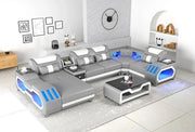 E - 18 Light Grey & White Sectional Set - Lara FurnitureSectional