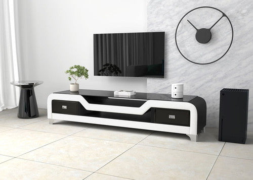 E-20 TV STAND WHITE & BLACK - E-20 TV STAND WHITE & BLACK