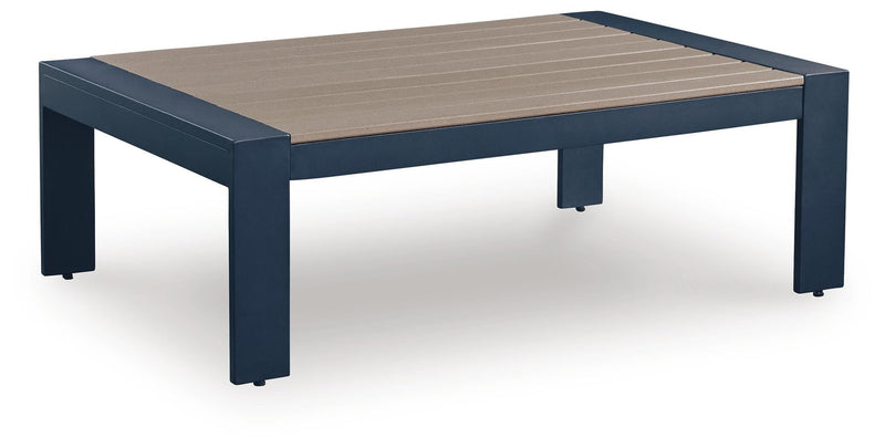 East Beach Navy Blue/Driftwood Outdoor Coffee Table - PCP587-701
