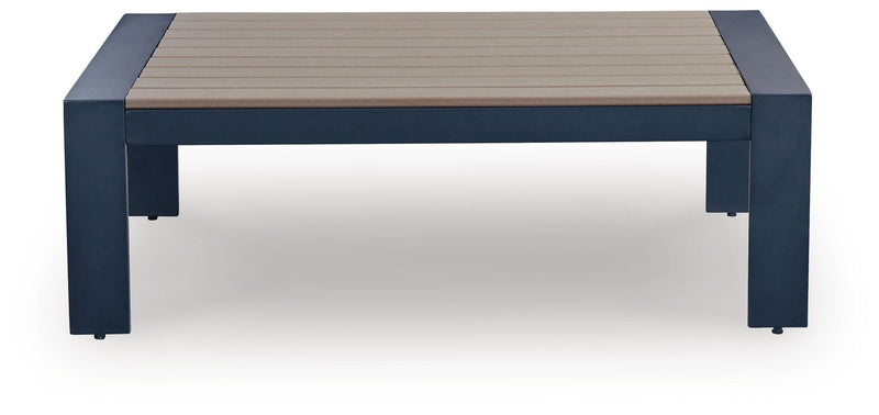 East Beach Navy Blue/Driftwood Outdoor Coffee Table - PCP587-701