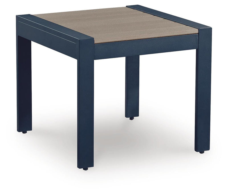 East Beach Navy Blue/Driftwood Outdoor End Table - PCP587-703