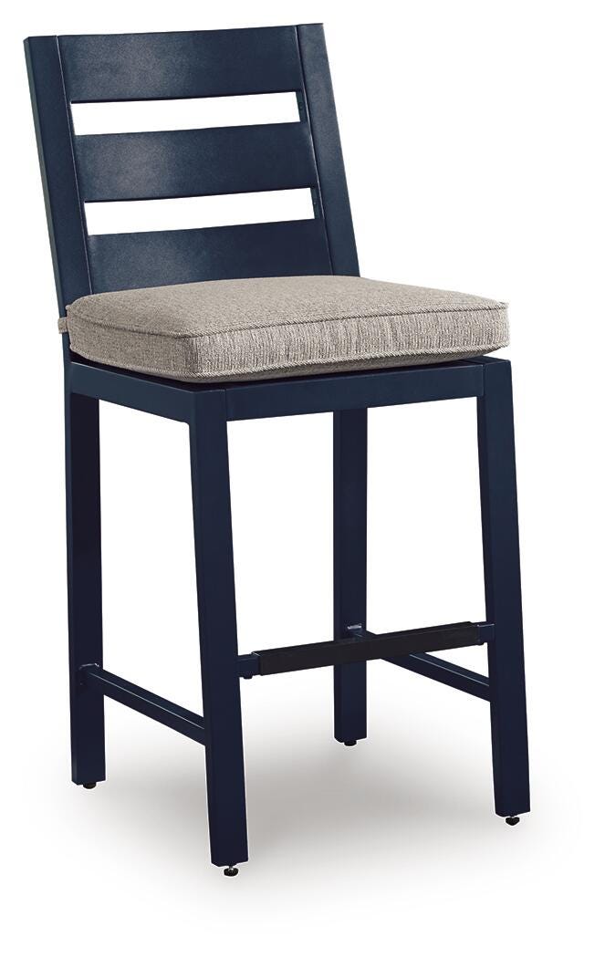 East Beach Navy Blue Outdoor Counter Height Bar Stool (Set of 2) - PCP587-124