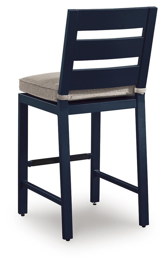 East Beach Navy Blue Outdoor Counter Height Bar Stool (Set of 2) - PCP587-124