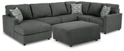 Edenfield Charcoal 3-Piece Sectional with Ottoman from Ashley - Lara Furniture