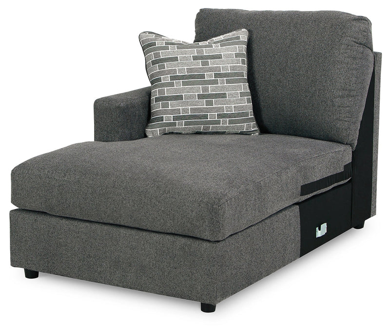 Edenfield Charcoal 3-Piece Sectional with Ottoman from Ashley - Lara Furniture