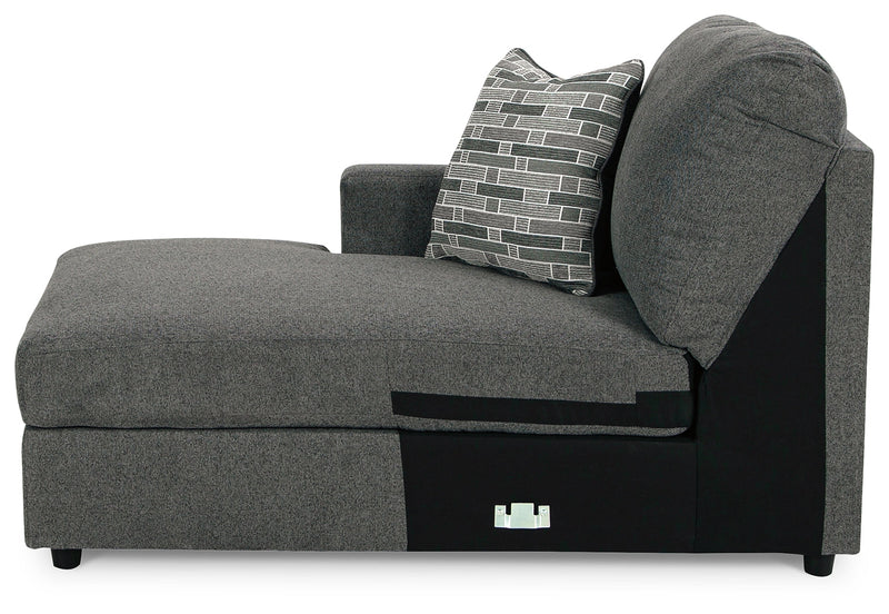 Edenfield Charcoal 3-Piece Sectional with Ottoman from Ashley - Lara Furniture