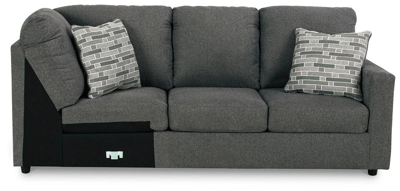 Edenfield Charcoal 3-Piece Sectional with Ottoman from Ashley - Lara Furniture