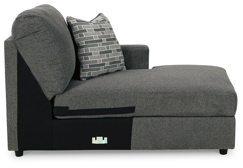 Edenfield Charcoal 3-Piece Sectional with Ottoman from Ashley - Lara Furniture