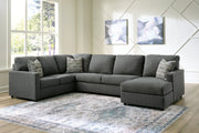 Edenfield Charcoal 3-Piece Sectional with Ottoman from Ashley - Lara Furniture