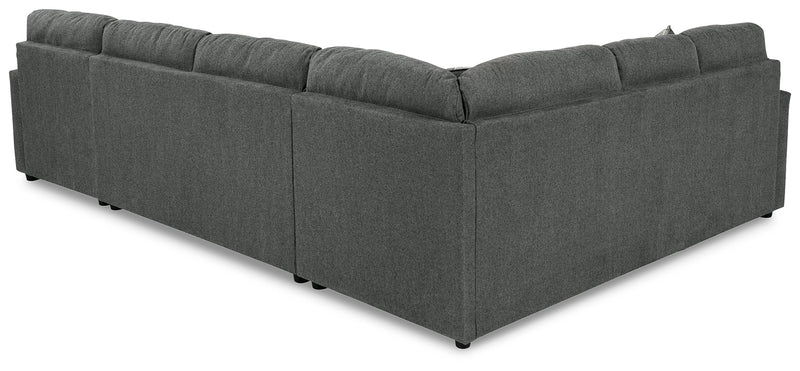 Edenfield Charcoal 3-Piece Sectional with Ottoman from Ashley - Lara Furniture