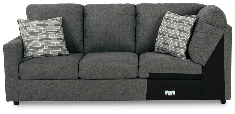 Edenfield Charcoal 3-Piece Sectional with Ottoman from Ashley - Lara Furniture