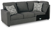 Edenfield Charcoal 3-Piece Sectional with Ottoman from Ashley - Lara Furniture