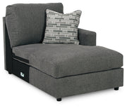 Edenfield Charcoal 3-Piece Sectional with Ottoman from Ashley - Lara Furniture
