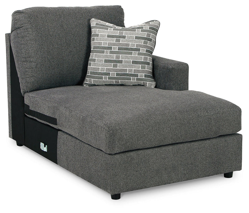 Edenfield Charcoal 3-Piece Sectional with Ottoman from Ashley - Lara Furniture