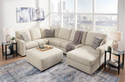 Edenfield Linen 3-Piece Sectional with Ottoman from Ashley - Lara Furniture