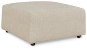 Edenfield Linen 3-Piece Sectional with Ottoman from Ashley - Lara Furniture