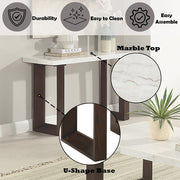 Edwyn Sofa Table w/Marble Top - LV03207