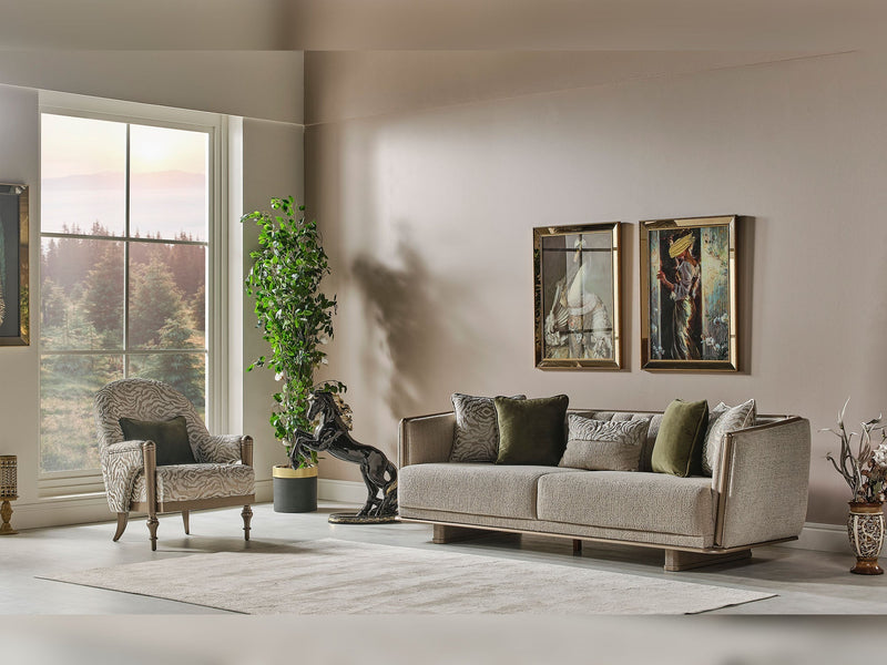 Efes Mum 4-pieces (2 Sofa & 2 Chair) Livingroom in Beige - 200-MUM-EFE-3311
