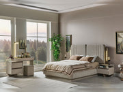 Efes Mum Bedroom (Queen Frame With Headboard & Dresser With Mirror & Ottoman & 2 Nightstand) - 200-MUM-EFE-150-QUE-SET