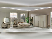 Efes Mum Bedroom (Queen Frame With Headboard & Dresser With Mirror & Ottoman & 2 Nightstand) - 200-MUM-EFE-150-QUE-SET