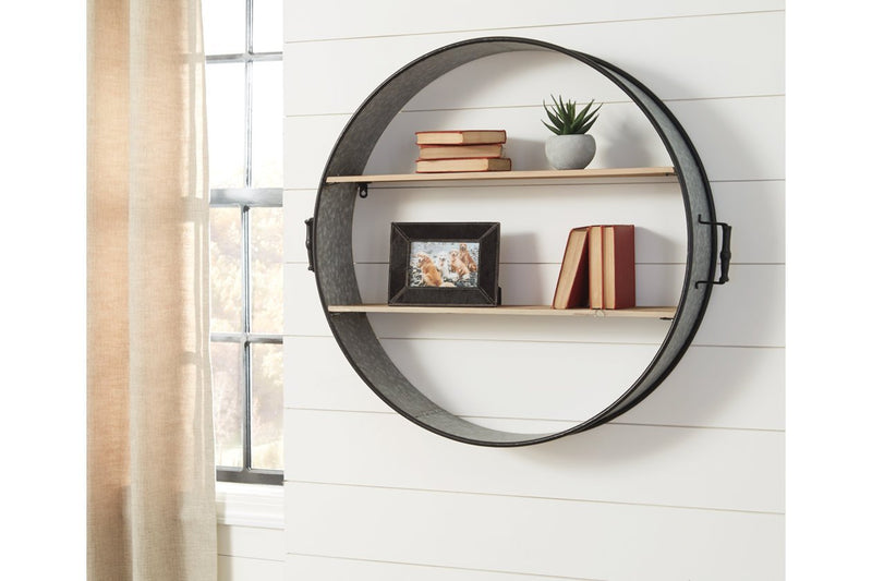 Eirny Antique Gray/Natural Wall Shelf - Gate FurnitureWall Decor