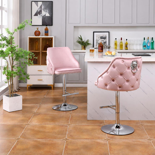 Elaine - 360° Swivel Barstool with Electroplated Lion Head Pull Tab 2PC/CTN - D823-C