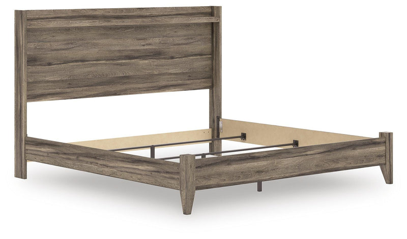 Elbrim Brown King Panel Bed, Dresser, Mirror and Nightstand - PCB2005B26