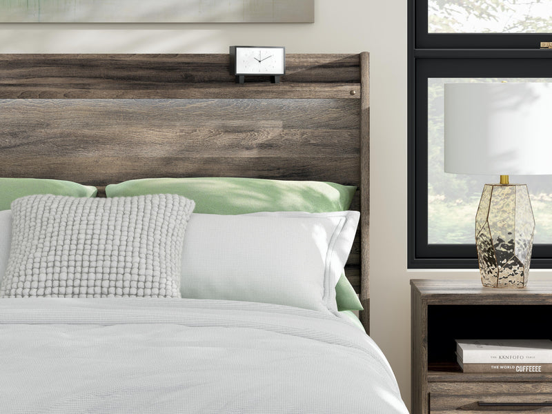 Elbrim Brown King Panel Bed, Dresser, Mirror and Nightstand - PCB2005B26