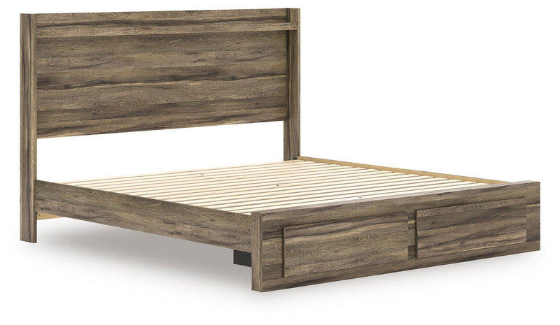 Elbrim Brown King Panel Storage Bed, Dresser and Nightstand - PCB2005B24