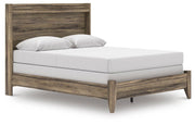 Elbrim Brown Queen Panel Bed, Dresser, Mirror and Nightstand - PCB2005B25
