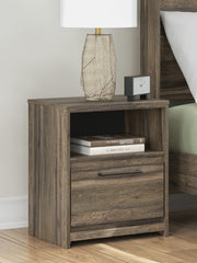 Elbrim Brown Queen Panel Bed, Dresser, Mirror and Nightstand - PCB2005B25