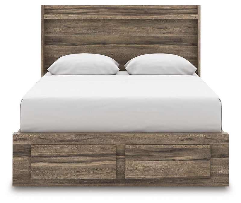 Elbrim Brown Queen Panel Storage Bed, Dresser and Nightstand - PCB2005B12