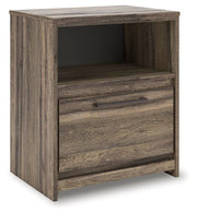 Elbrim Brown Queen Panel Storage Bed, Dresser and Nightstand - PCB2005B12