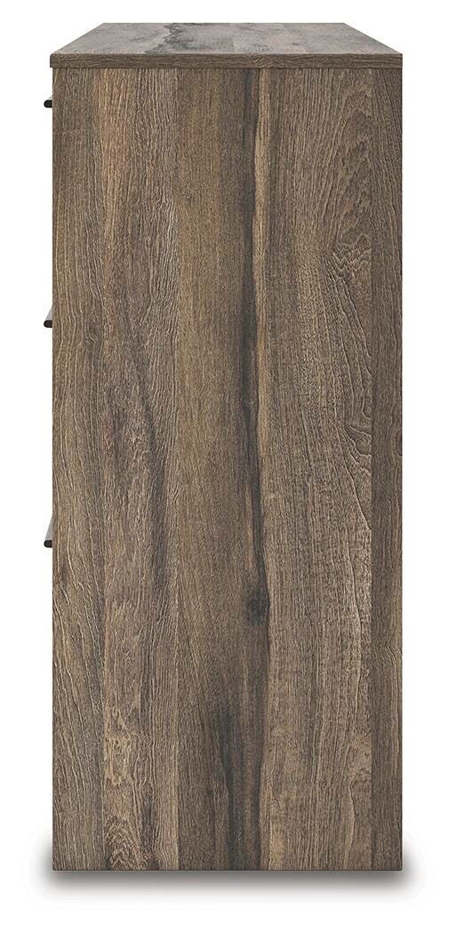 Elbrim Brown Queen Panel Storage Bed, Dresser and Nightstand - PCB2005B12