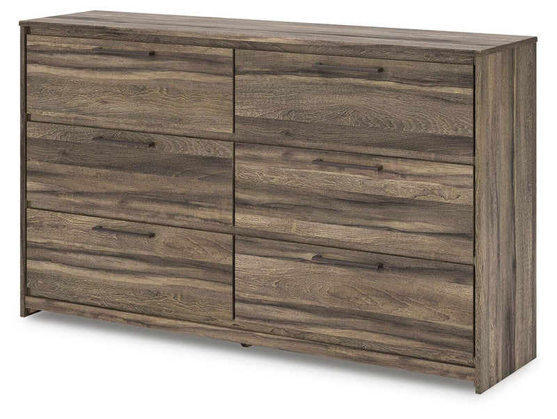 Elbrim Brown Queen Panel Storage Bed, Dresser and Nightstand - PCB2005B12