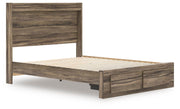 Elbrim Brown Queen Panel Storage Bed, Dresser, Mirror and Nightstand - PCB2005B13