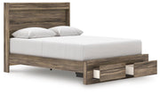 Elbrim Brown Queen Panel Storage Bed, Dresser, Mirror and Nightstand - PCB2005B13